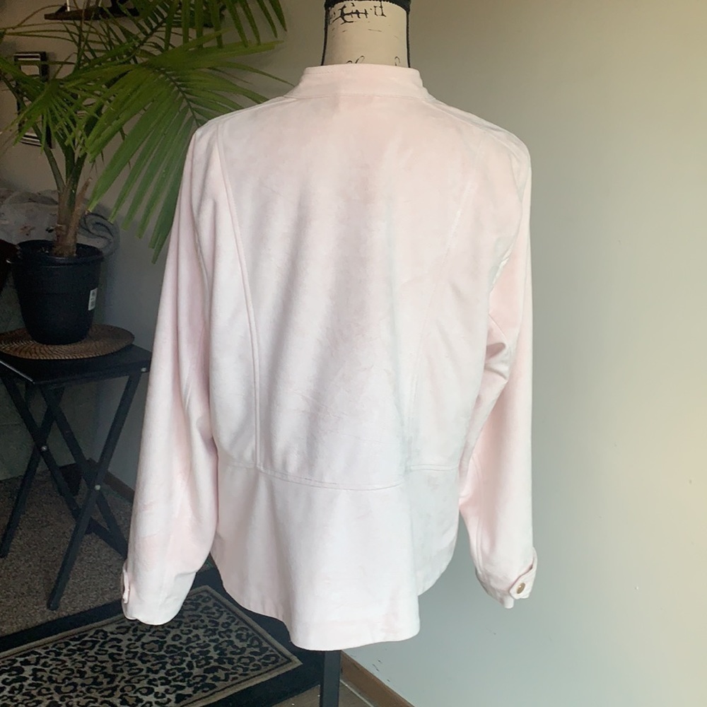 Christopher & Banks Moto Jacket Faux Suede Pale Pink XL - Picture 9 of 13